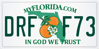 FL license plate DRFF73