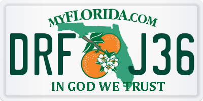 FL license plate DRFJ36