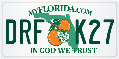 FL license plate DRFK27