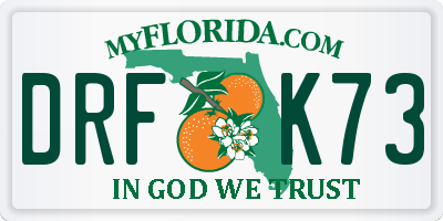 FL license plate DRFK73