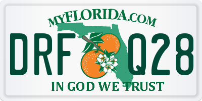 FL license plate DRFQ28