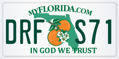 FL license plate DRFS71