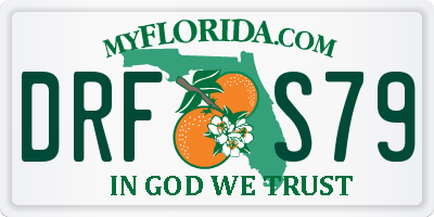 FL license plate DRFS79
