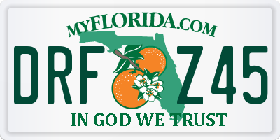 FL license plate DRFZ45