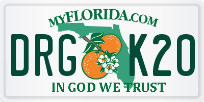 FL license plate DRGK20