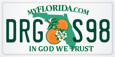 FL license plate DRGS98