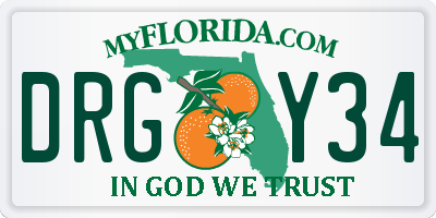 FL license plate DRGY34