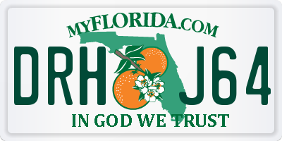FL license plate DRHJ64