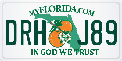 FL license plate DRHJ89