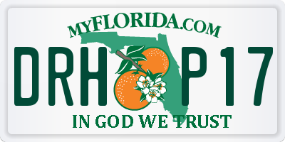 FL license plate DRHP17