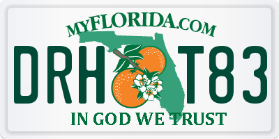 FL license plate DRHT83