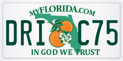 FL license plate DRIC75