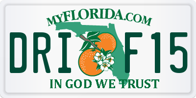 FL license plate DRIF15