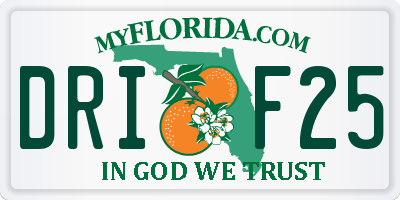 FL license plate DRIF25
