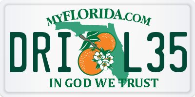 FL license plate DRIL35