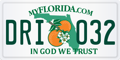 FL license plate DRIO32