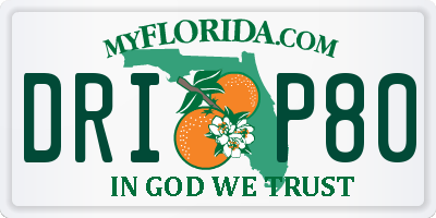 FL license plate DRIP80