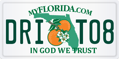 FL license plate DRIT08