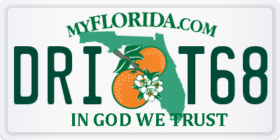 FL license plate DRIT68
