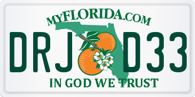 FL license plate DRJD33