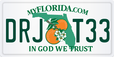 FL license plate DRJT33