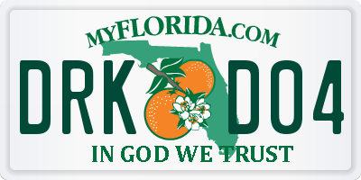FL license plate DRKD04