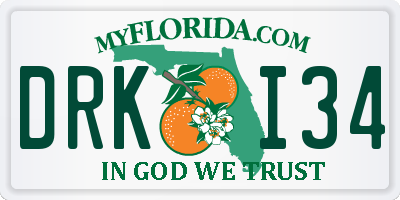 FL license plate DRKI34