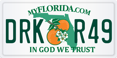 FL license plate DRKR49