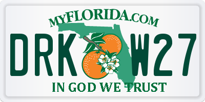 FL license plate DRKW27