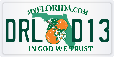 FL license plate DRLD13