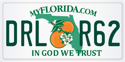 FL license plate DRLR62