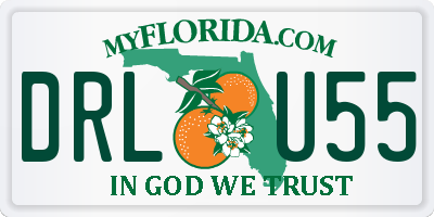 FL license plate DRLU55