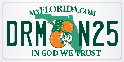 FL license plate DRMN25