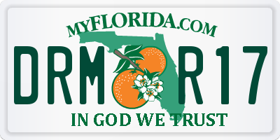 FL license plate DRMR17