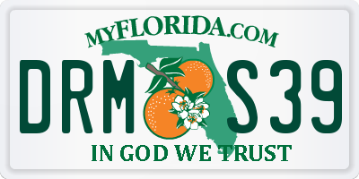 FL license plate DRMS39
