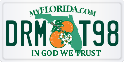 FL license plate DRMT98