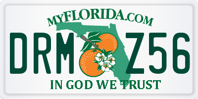 FL license plate DRMZ56