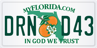 FL license plate DRND43