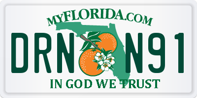 FL license plate DRNN91