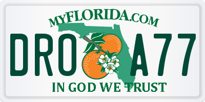 FL license plate DROA77