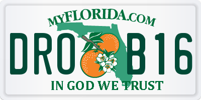 FL license plate DROB16