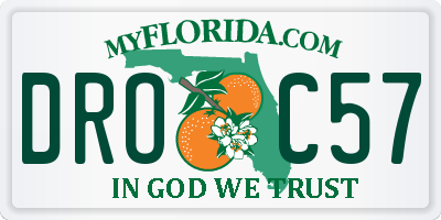 FL license plate DROC57