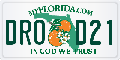 FL license plate DROD21