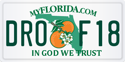 FL license plate DROF18