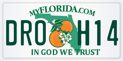 FL license plate DROH14