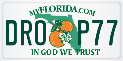 FL license plate DROP77