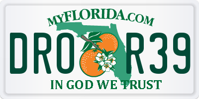 FL license plate DROR39