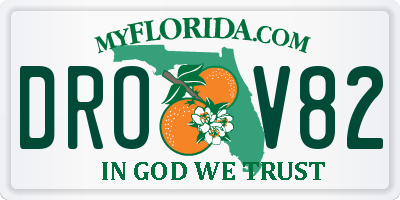FL license plate DROV82