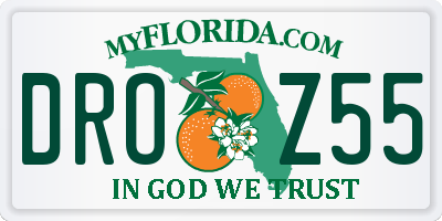 FL license plate DROZ55