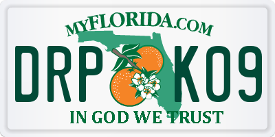 FL license plate DRPK09